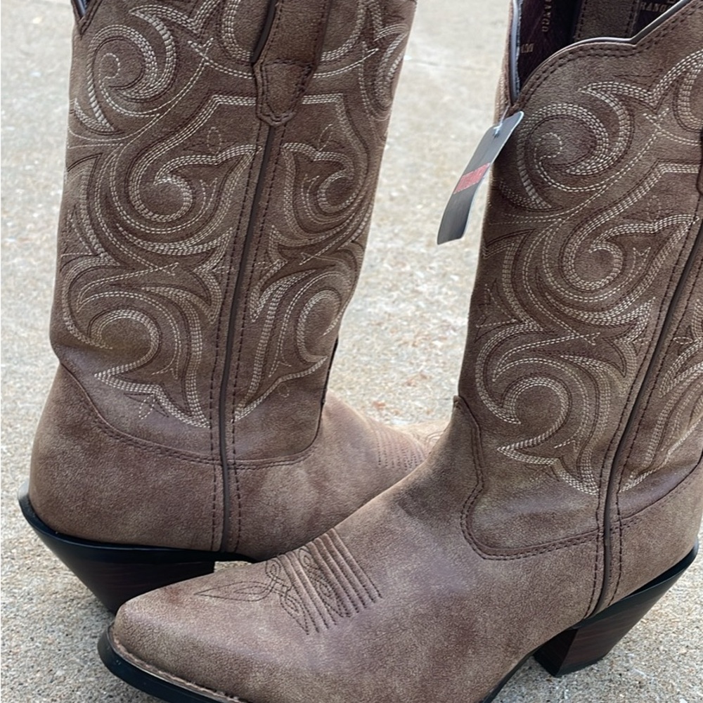 Durango Brown Heeled Boots with Western Stitching